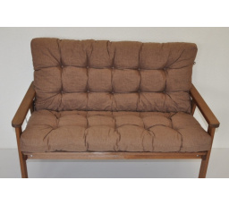 Polstr na zahradní lavici - látka hnědý melír 