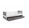 Dětská postel RICO 90x200 cm se šuplíkem, bez matrace, Bílá/Grafit
