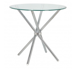 Stůl Ufo 90cm transparentní/ chrom