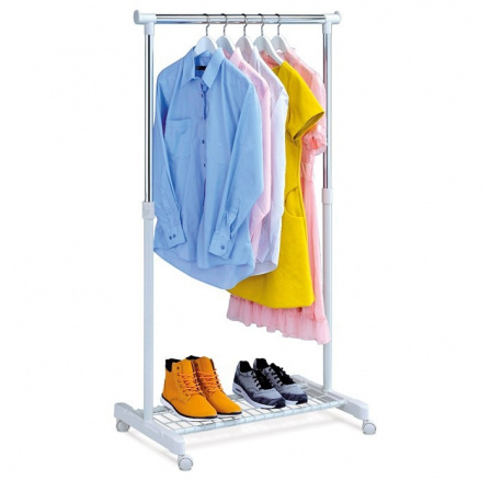 Stojan na šaty, kov, bílá, ABD-1210 WT