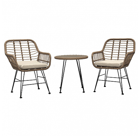 Zahradní set 1+2, kov, polyratan, přírodní, AZ-F1208 NAT Zahradní set 1+2, kov, polyratan, přírodní, AZ-F1208 NAT