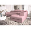 Rohová sedací souprava s funkcí spaní MARGO I 260×185 - levá, růžová