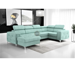 Rohová sedací souprava ORION MAX III s funkcí spaní 165x320x185 cm - mátová, pravá