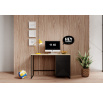 Psací stůl Asha, dub artisan / černý mat / černý rám