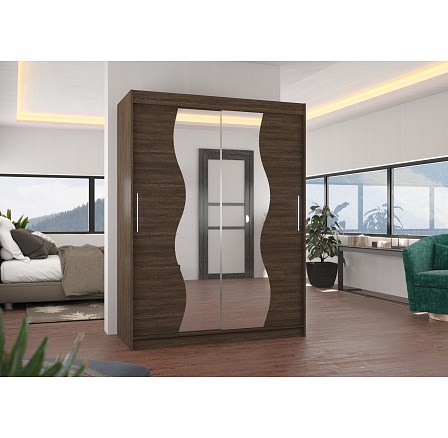 Posuvná skříň se zrcadlem RENZO 150 Choco+Choco Posuvná skříň se zrcadlem RENZO 150 Choco+Choco
