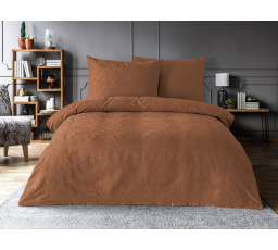 Luxusní žakárové povlečení 200x200, 70x90cm listy hnědé