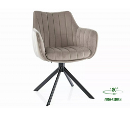 Jídelní otočná židle AZALIA VELVET, Tmavě Béžový Bluvel 40/Černá