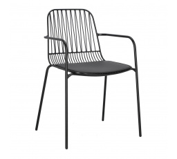 Židle Willy Arm Black s polštářem PU