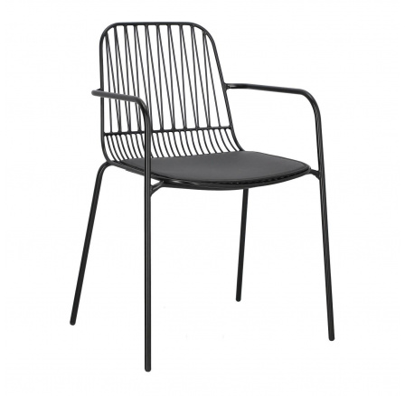 Židle Willy Arm Black s polštářem PU