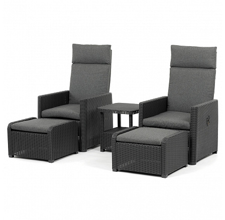 Zahradní set 1+2, polyratan, šedá, AZS-L2665 GREY