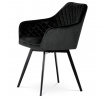 Jídelní židle, černá, sametová látka, DCH-425 BK4