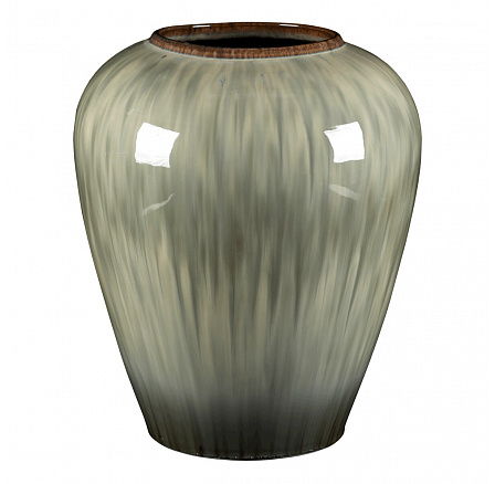 Váza keramická - zaoblená, 33 cm, šedá