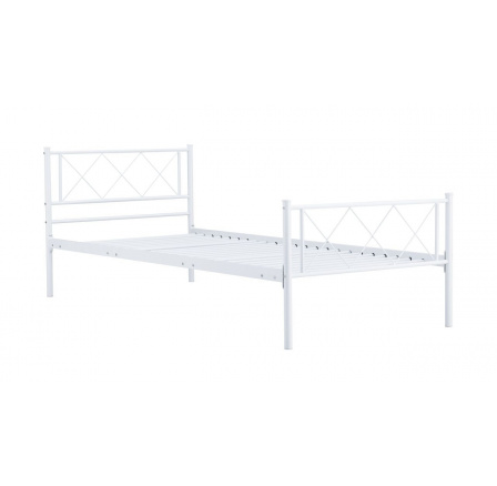 Kovová postel 90x200 bílá MBD9216
