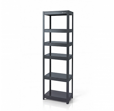 Úzký kovový regál antracitový: JOHNNY, 1800 x 450 x 420 mm