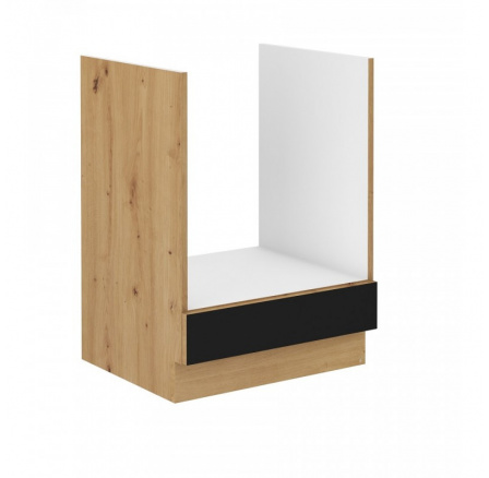 Kuchyňská skříňka MOLLY na vestavný sporák 60 D GAZ BB, Černá/Dub artisan