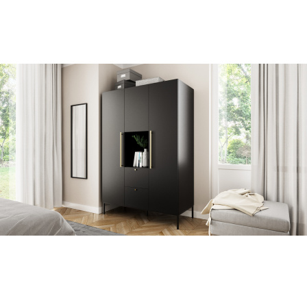 Skříň LANZZI 120, Černý Mat Černý Mat