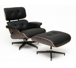 Křeslo Vip s podnožkou černé/ebenové