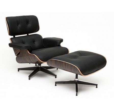 Křeslo Vip s podnožkou černé/ebenové