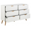 Komoda Lowell s 6 zásuvkami bílá