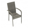 Zahradní židle, kov, polyratan, šedá, AZC-S2114 GREY