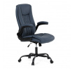 Kancelářské křeslo, houpací mechanismus, modrá ekokůže, KA-Y344 BLUE