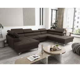 Rohová sedací souprava TOSCANIA MAX II 170x350x220 přírodní kůže - pravá, Hnědá kůže
