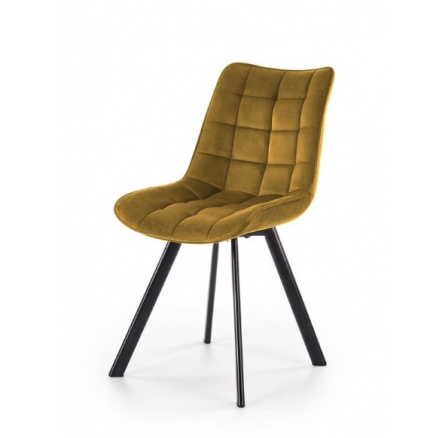 Jídelní židle K332 VELVET, Hořčicový Bluvel 68/Černá Jídelní židle K332 VELVET, Hořčicový Bluvel 68/Černá