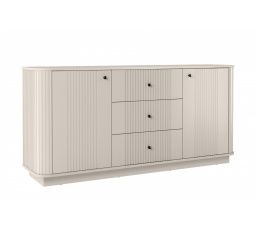 VESPER KOMODA 160 2D3SZ - kašmír mdf / kašmír / černé úchyty / sokl