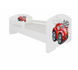 Postel s matrací a zábranou PEPE CAR ZIGZAG 140x70 Bílá
