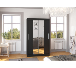 Posuvná skříň se zrcadlem SANTOS 120 Černá+Černá