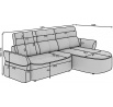 Rohová sedací souprava s elektrickým rozkládáním BENETH - Pravá, Nube 20