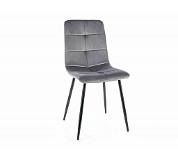 Jídelní židle IVO VELVET, šedý Bluvel 14/černý mat