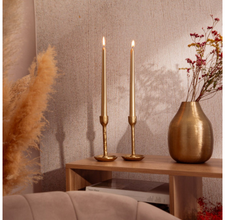 Svíčky na stůl TABLE CANDLES obyčejné zlaté 4x52g 707759
