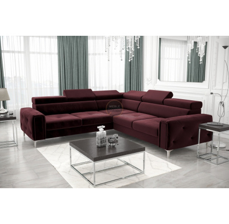 Rohová sedací souprava ORION I s funkcí spaní 255×255 cm - vínová, levá