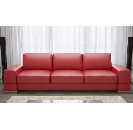 Sofa ZARA DL, 270 cm přírodní kůže - červená kůže
