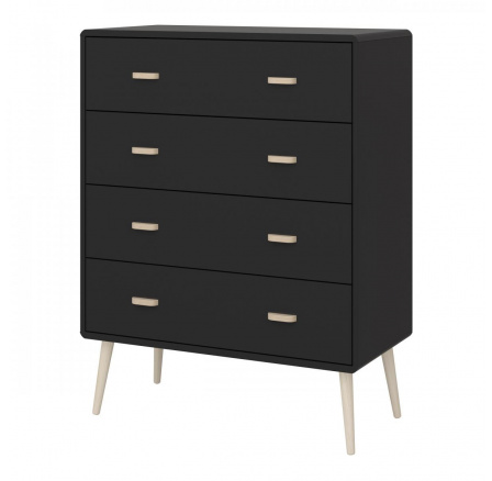Komoda MIVA 4S, Černá mat