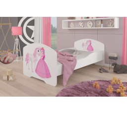 Postel s matrací PEPE PRINCESS AND HORSE 160x80 Bílá