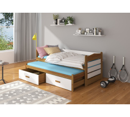 Dvojlůžko s matracemi TIARRO 180x80 Oak+White