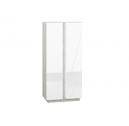 Šatní skříň LUMENS 01, Beton/Bílý lesk Šatní skříň LUMENS 01, Beton/Bílý lesk