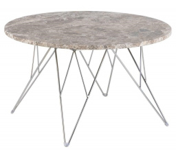 Konferenční stolek Prunus 80 cm mramor šedý/ chrom