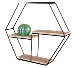 Polička, kov, hnědá, P-064 OAK