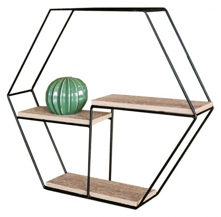 Polička, kov, hnědá, P-064 OAK