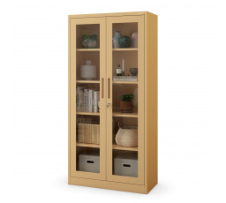 Skleněná vitrína AMELIA, 900 x 1850 x 400 mm, Fresh Style, béžová