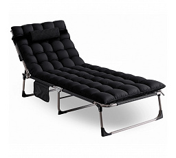 Zahradní Lehátko Polní Postel VENUS Černé