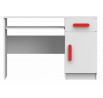 Psací stůl SMYK I - 08, Bílá Mat/Červená