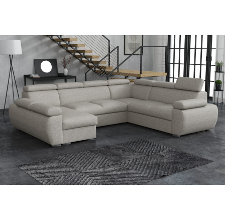 Sedací souprava Bodie U levá světle šedá