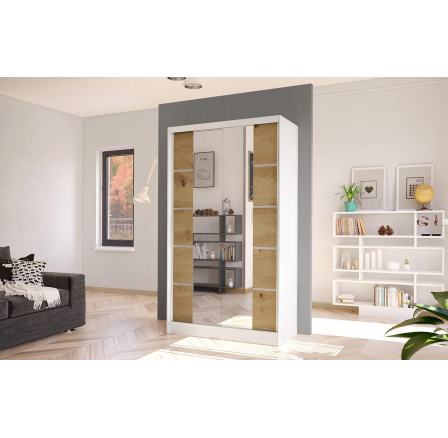 Skříň Diem V 100 - bílá/dub artisan