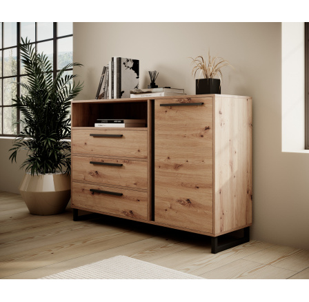 Komoda s otevřenou policí ARIA Artisan+Černá Komoda s otevřenou policí ARIA Artisan+Černá