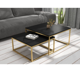 Konferenční stolek 2v1 KAMA Zlatý+Černý