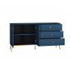 Komoda MARINE 03, Tmavě modrá/Zlatá